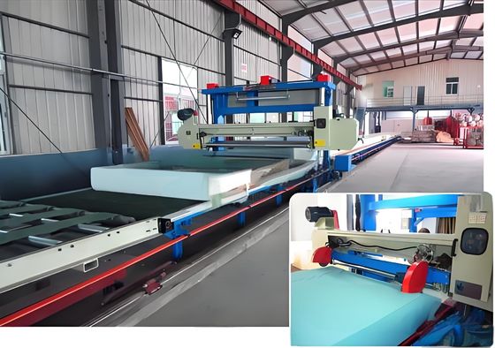 1650 mm longitud de la cuchilla 7.5KW máquina de corte de espuma horizontal con Mitsubishi Servo Motors control PLC